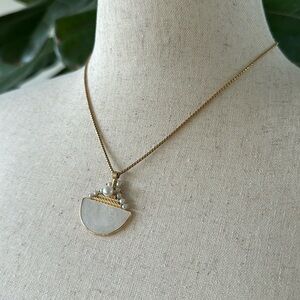 NA HOKU Mother of Pearl Gaming Counter Pendant with Fresh Water Pearls